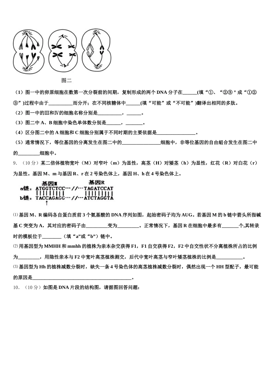 内蒙古自治区赤峰市赤峰二中2024-2025学年高一下生物期末联考试题含解析_第3页