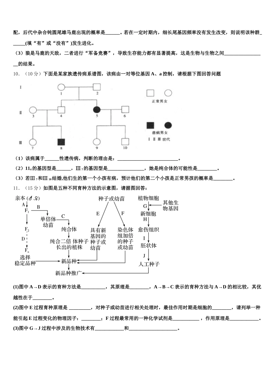 2025届内蒙古锡林浩特市第六中学高一生物第二学期期末达标检测模拟试题含解析_第3页