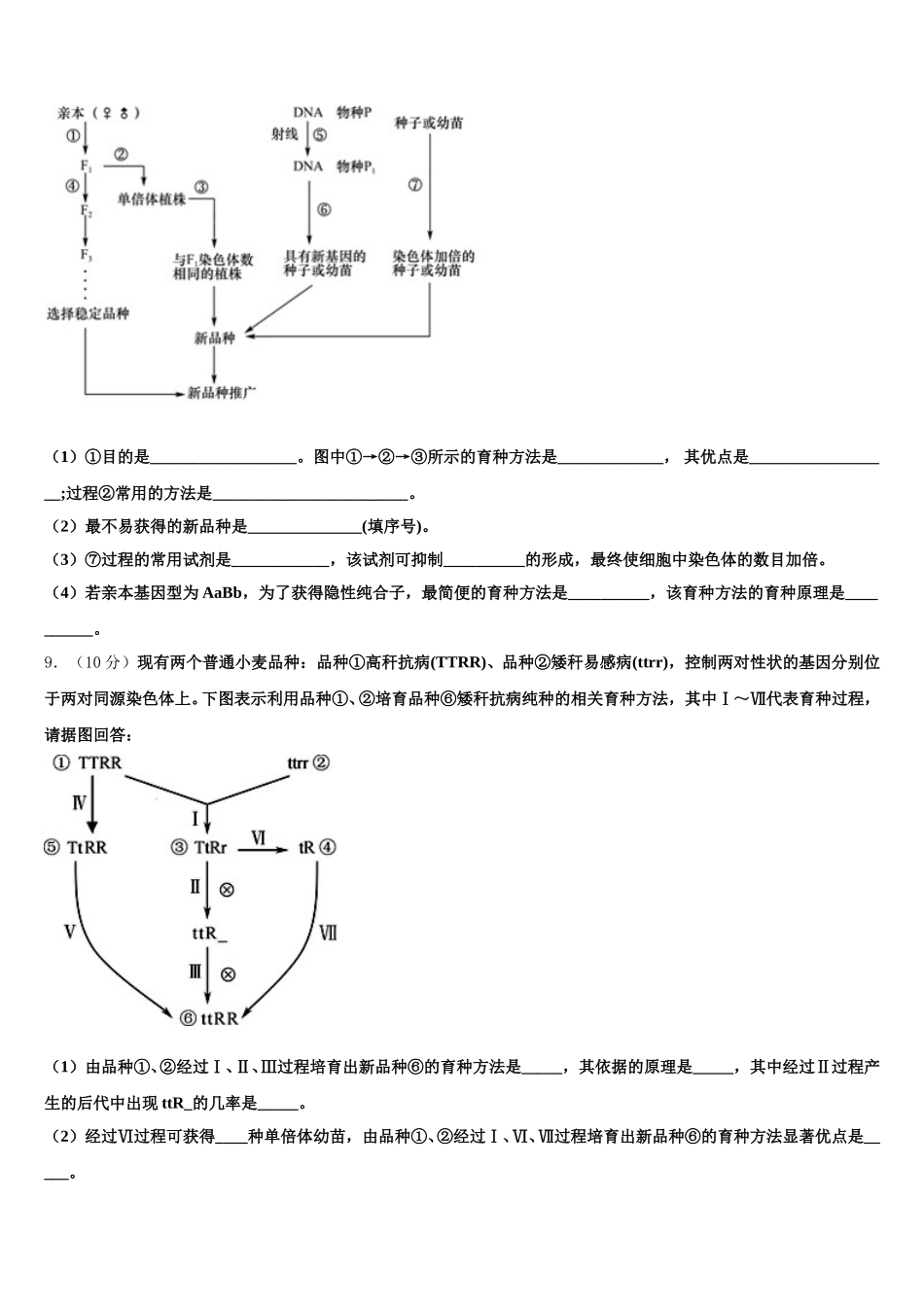 内蒙古阿荣旗第一中学2024-2025学年高一下生物期末学业水平测试模拟试题含解析_第3页