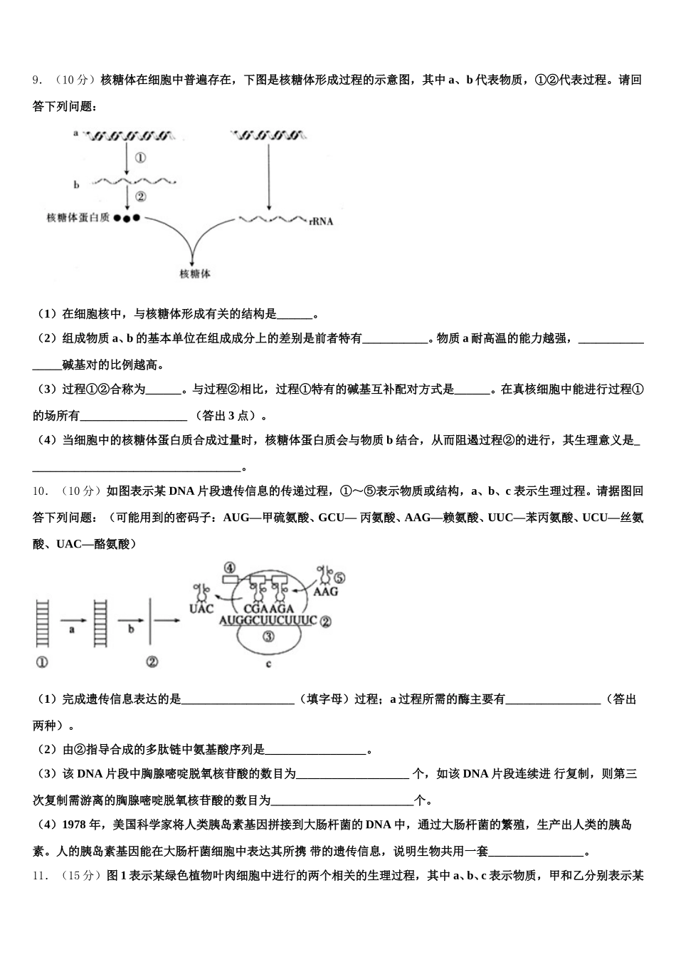 2024-2025学年内蒙古赤峰市赤峰二中高一生物第二学期期末学业水平测试试题含解析_第3页