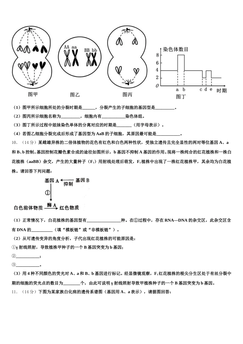 2025年内蒙古巴彦淖尔市临河区三中生物高一第二学期期末调研模拟试题含解析_第3页