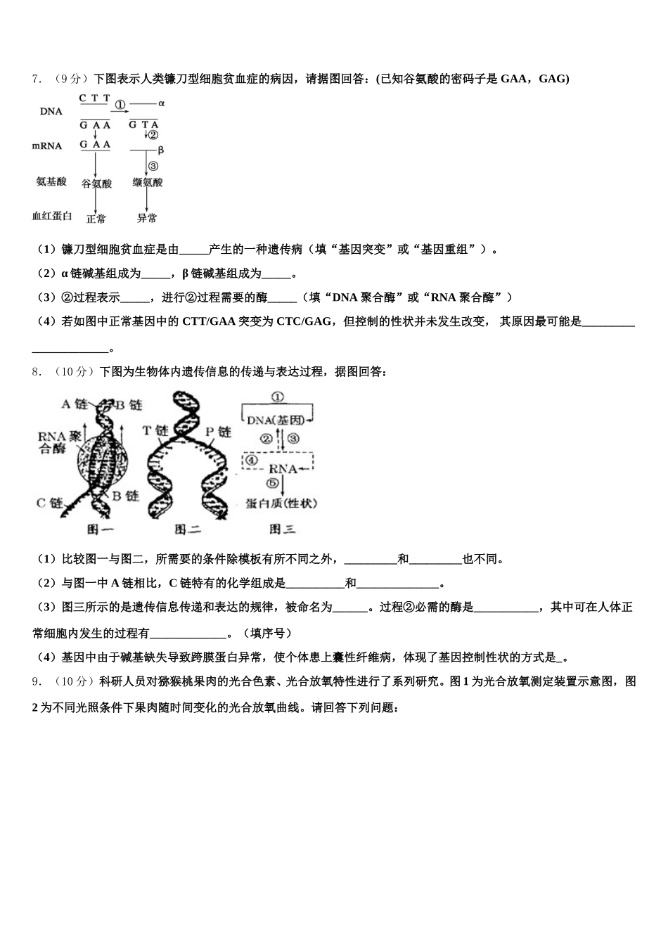 内蒙古翁牛特旗乌丹二中2025届生物高一第二学期期末调研试题含解析_第2页