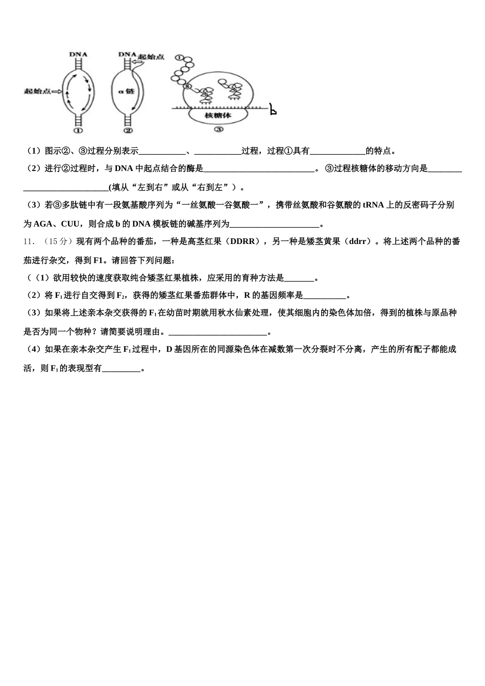 内蒙古呼和浩特市回民中学2024-2025学年高一下生物期末复习检测模拟试题含解析_第3页