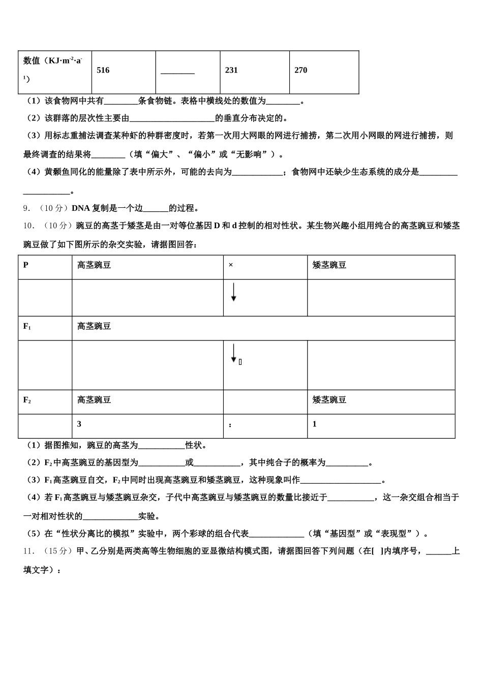 2024-2025学年湖北省武汉市第二中学高一生物第二学期期末调研模拟试题含解析_第3页