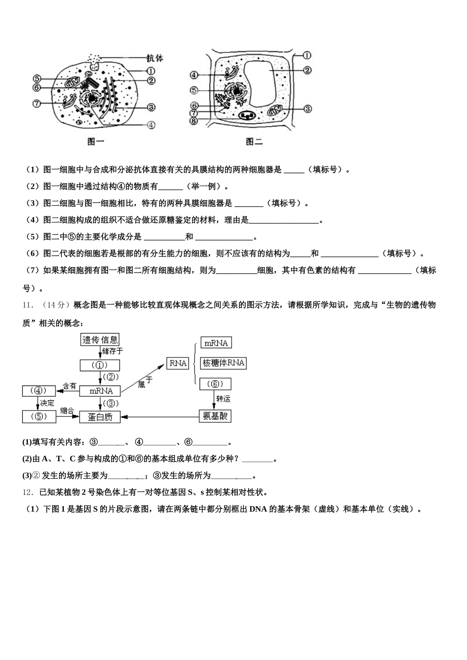 2025年湖北省巴东一中高一生物第二学期期末调研试题含解析_第3页
