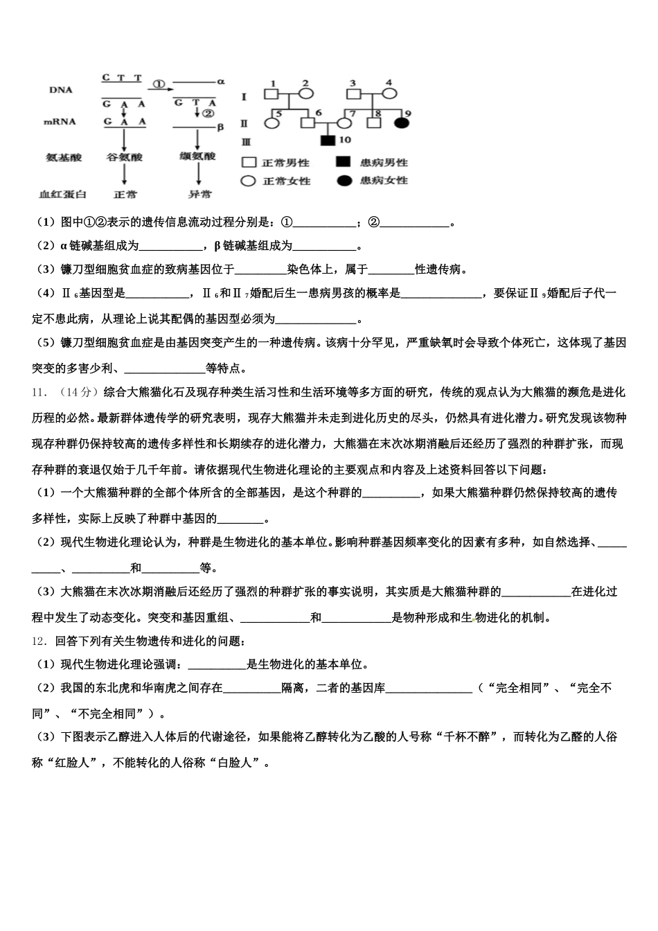 湖北省恩施2025年高一生物第二学期期末综合测试试题含解析_第3页