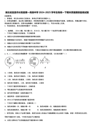 湖北省宜昌市长阳县第一高级中学2024-2025学年生物高一下期末质量跟踪监视试题含解析