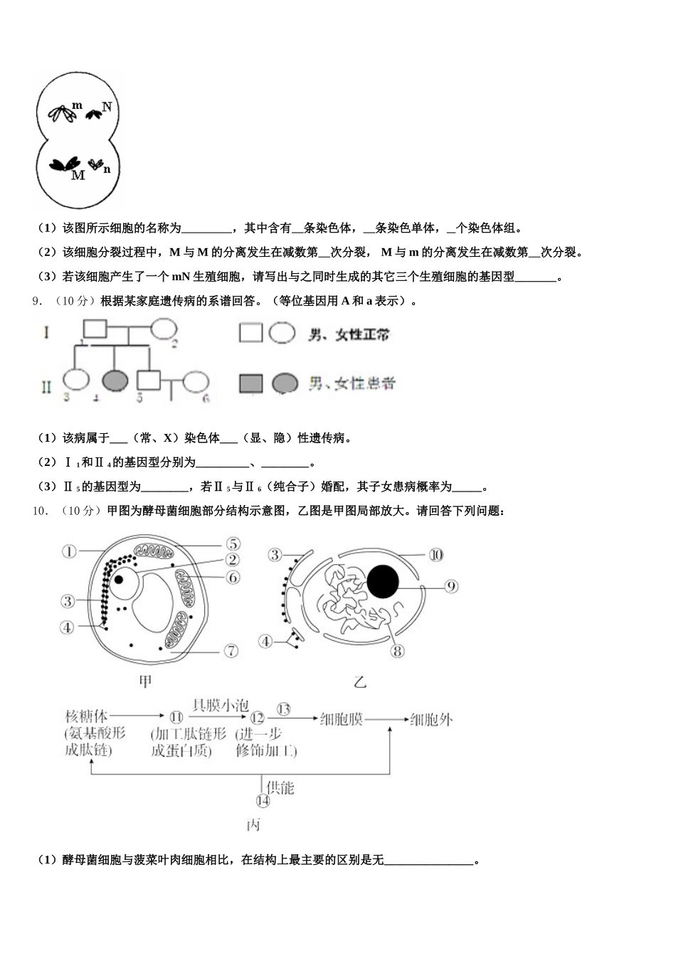 湖北省“荆、荆、襄、宜四地七校2025届高一生物第二学期期末联考试题含解析_第3页