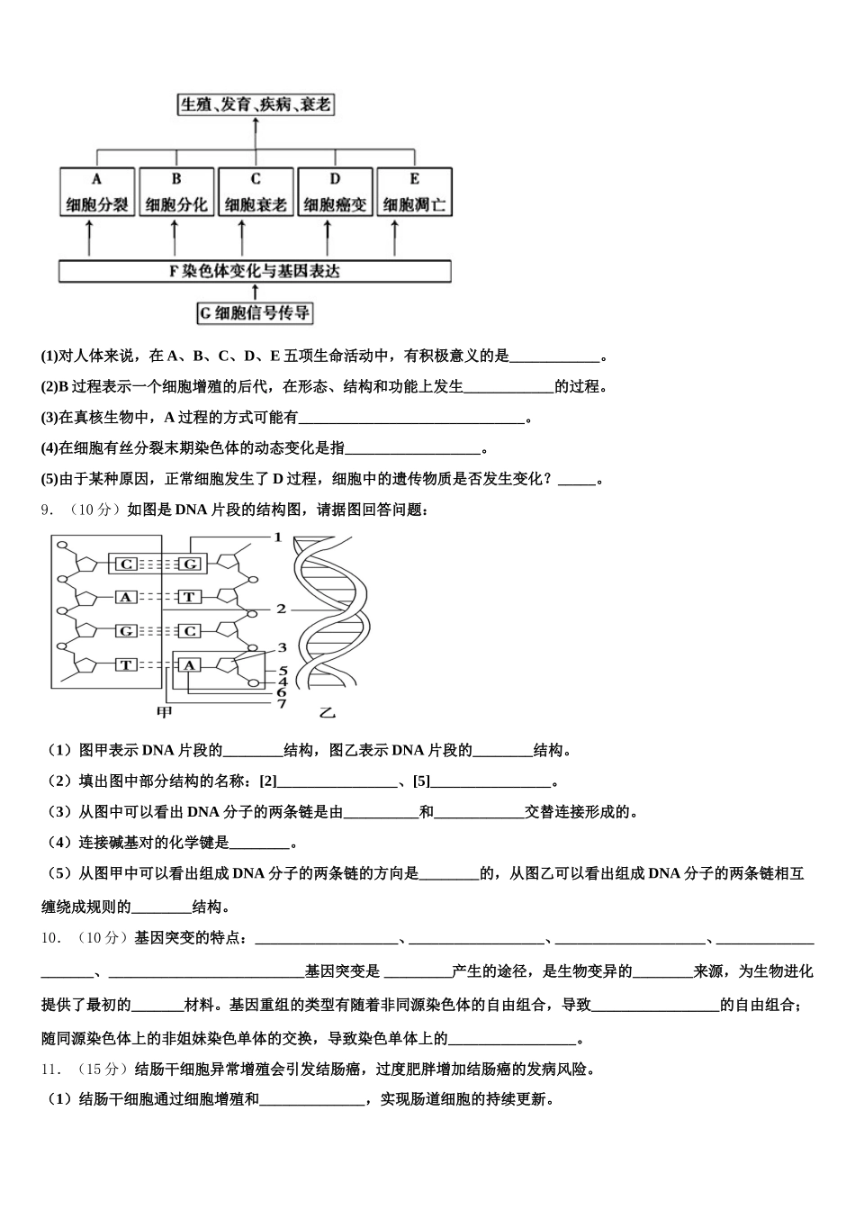 2025年湖北省荆门市龙泉中学生物高一下期末达标测试试题含解析_第3页