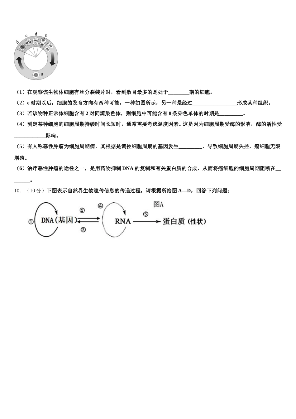 湖北省随州市第二高级中学2025届生物高一下期末教学质量检测试题含解析_第3页