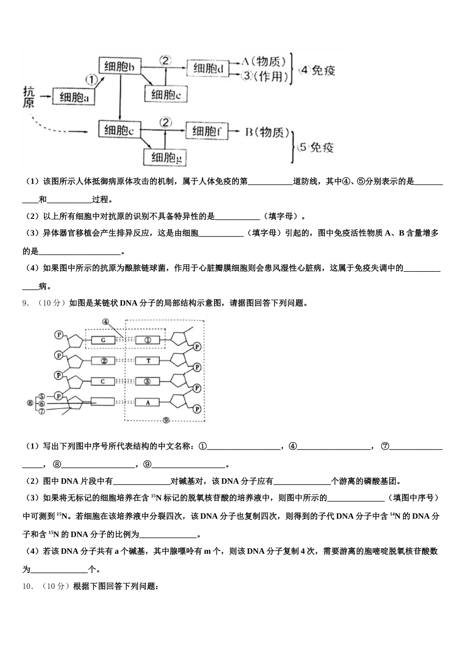 湖北省武汉市钢城第四中学2024-2025学年高一生物第二学期期末达标检测模拟试题含解析_第3页