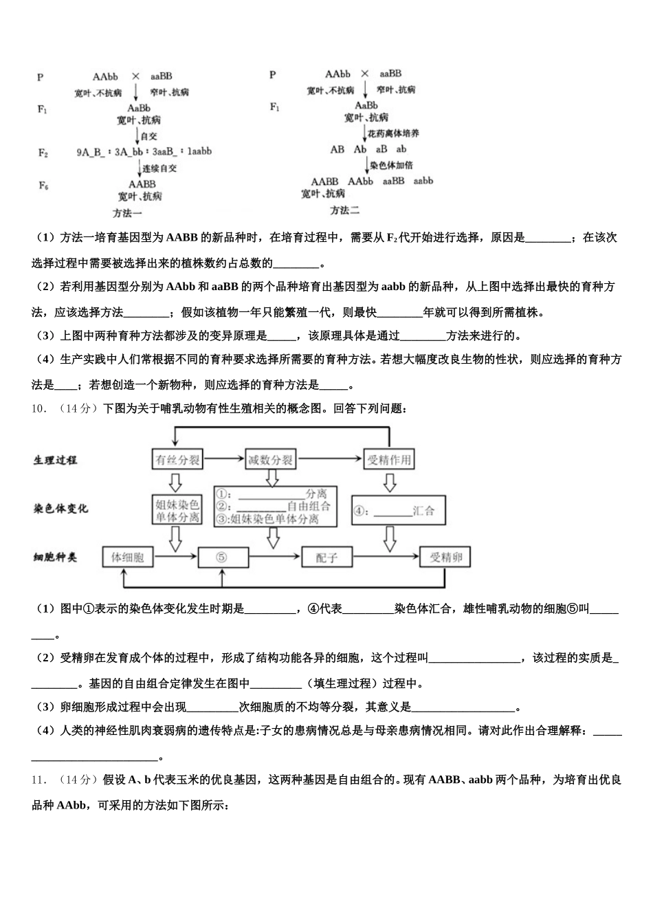 襄阳市第五中学2024-2025学年生物高一下期末经典模拟试题含解析_第3页