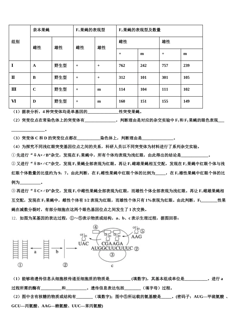 湖北省普通高中协作体2025届高一生物第二学期期末调研模拟试题含解析_第3页