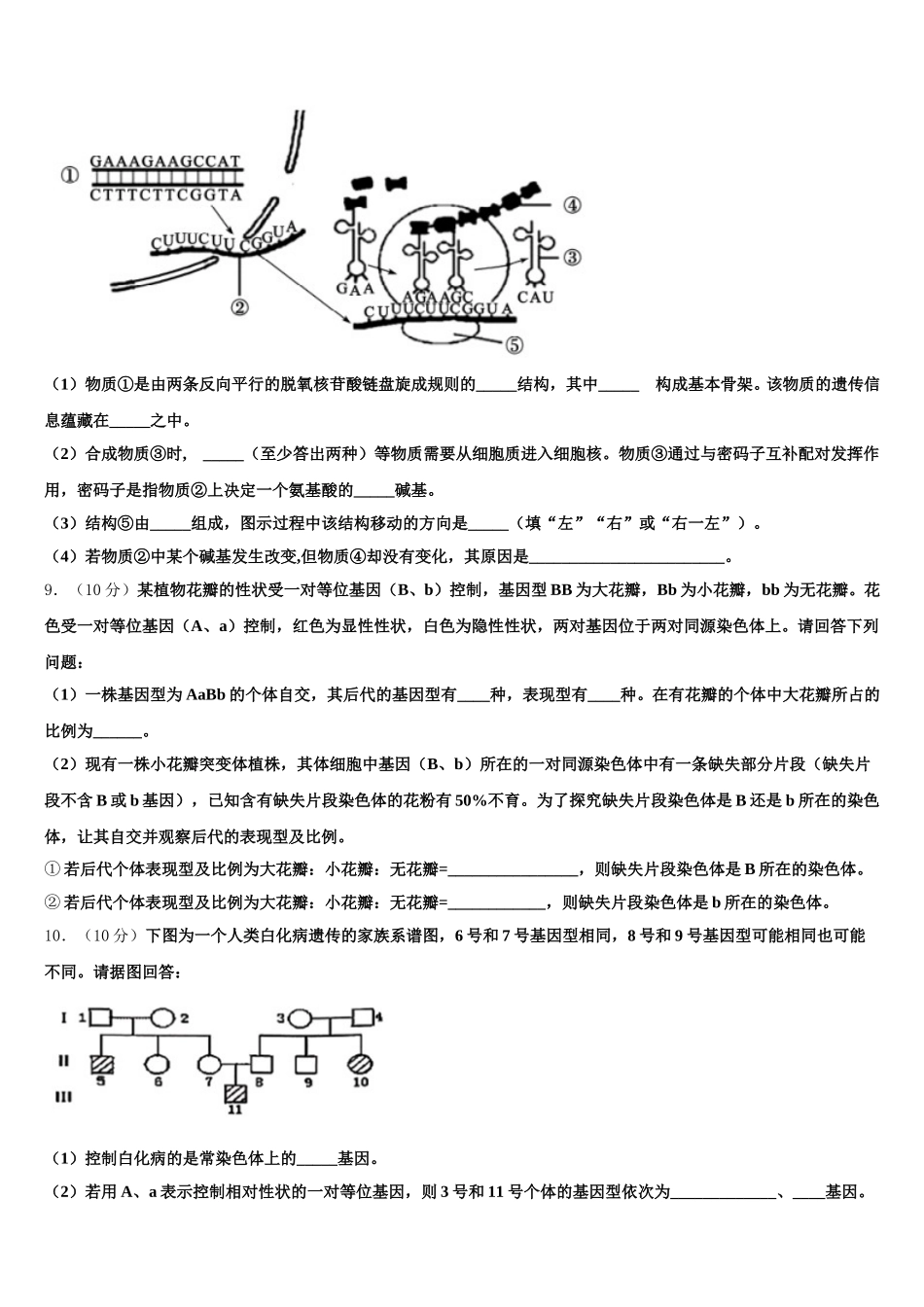 湖北省随州市曾都区随州一中2025届高一下生物期末达标检测模拟试题含解析_第3页
