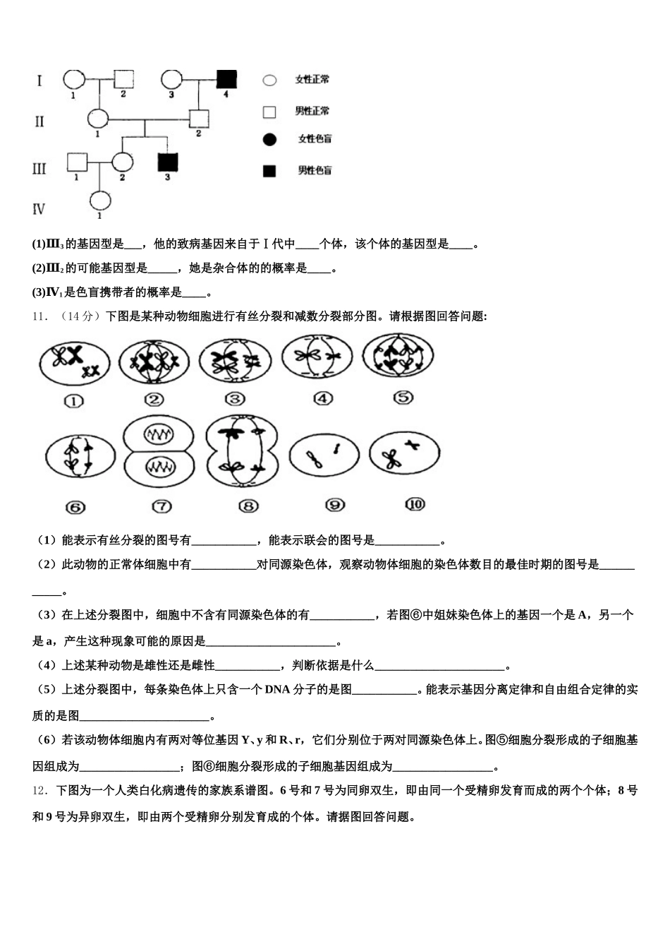 湖北省宜昌市葛洲坝中学2025年生物高一第二学期期末教学质量检测模拟试题含解析_第3页