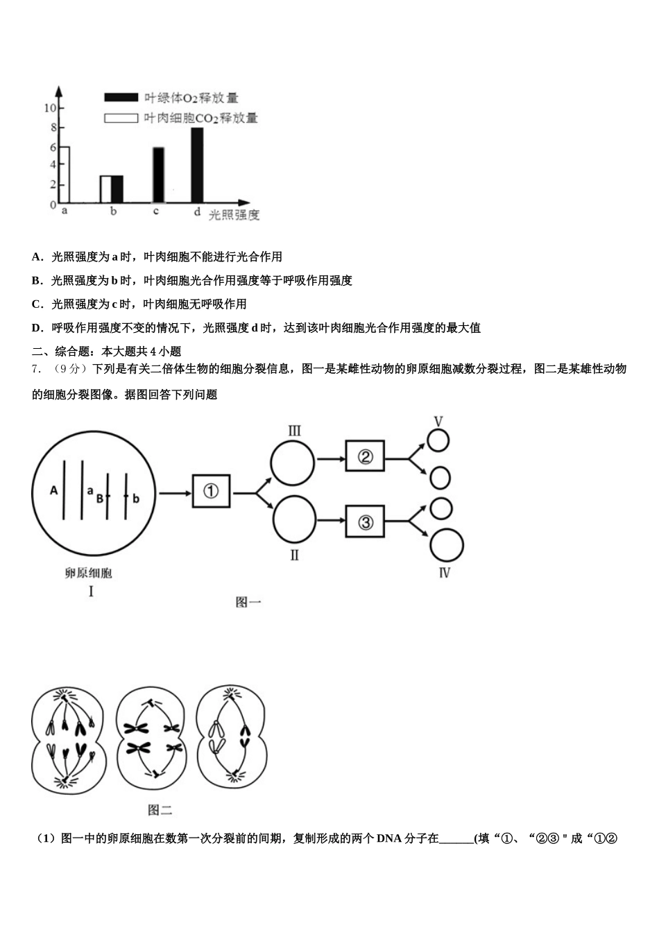 2024-2025学年湖北省华师大附中高一下生物期末联考模拟试题含解析_第2页