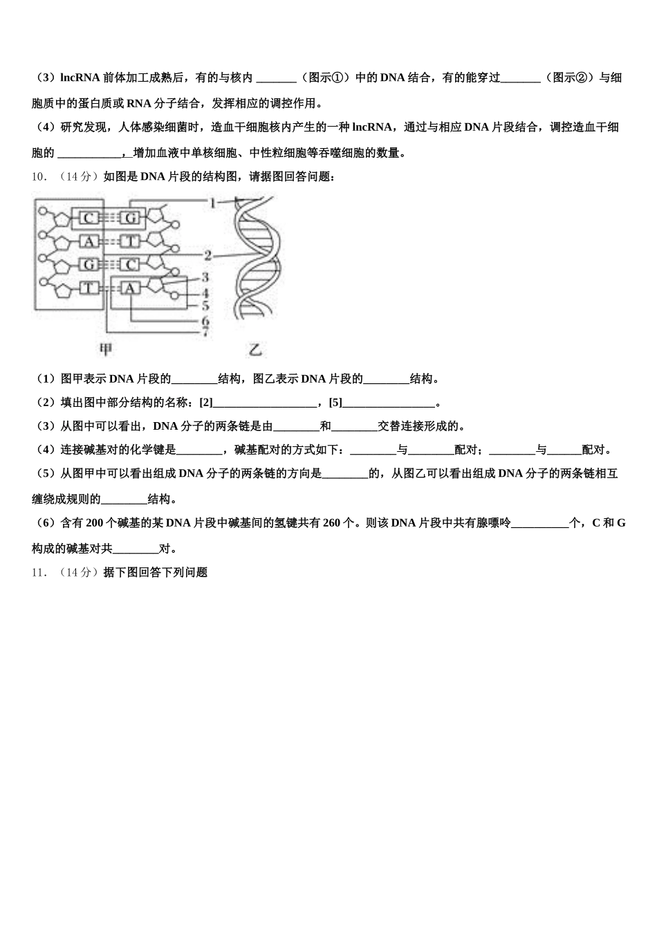 2025年湖北省广水一中等重点高中联考协作体生物高一下期末复习检测模拟试题含解析_第3页
