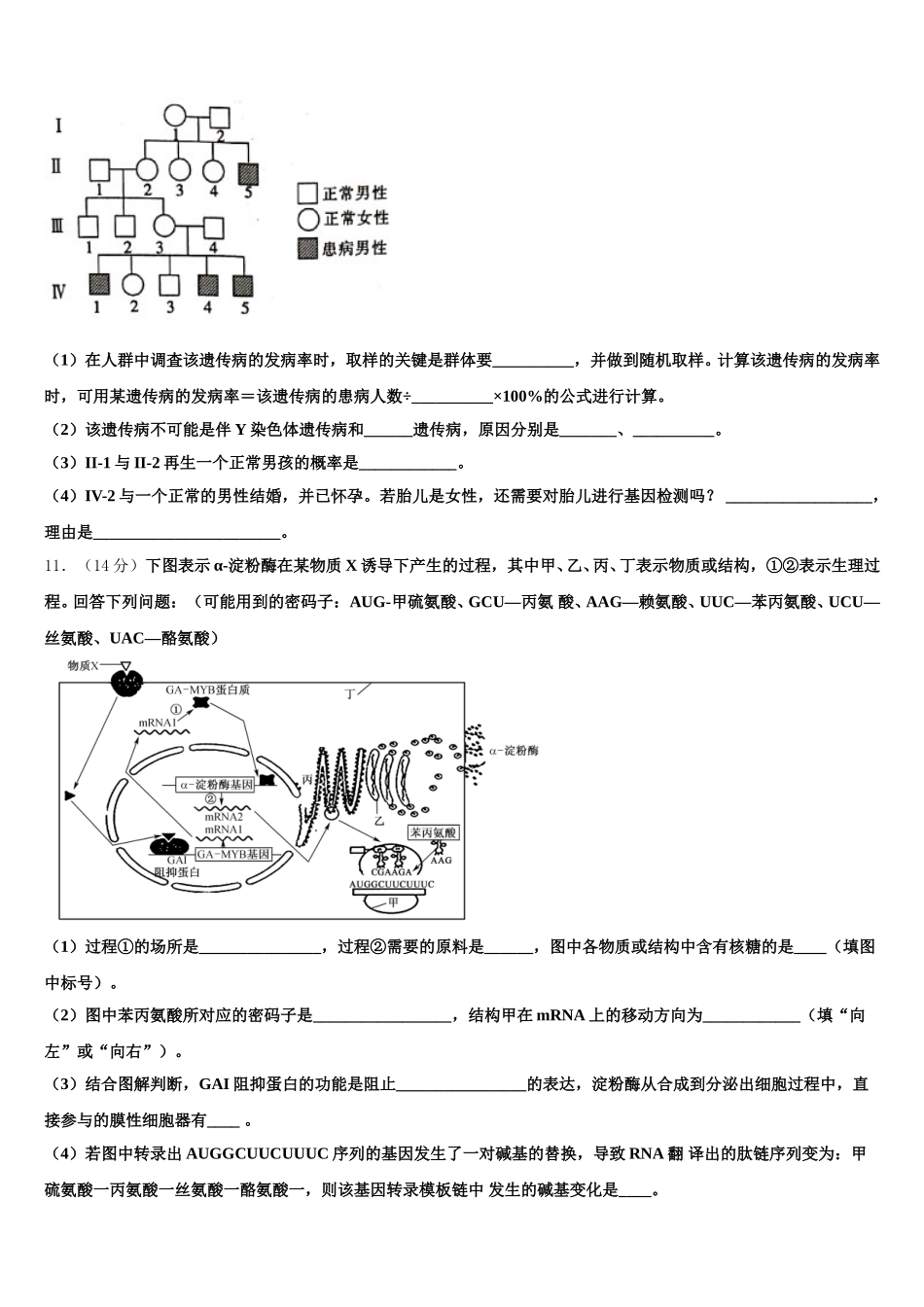 2025届湖北省荆州市公安县高一生物第二学期期末综合测试模拟试题含解析_第3页