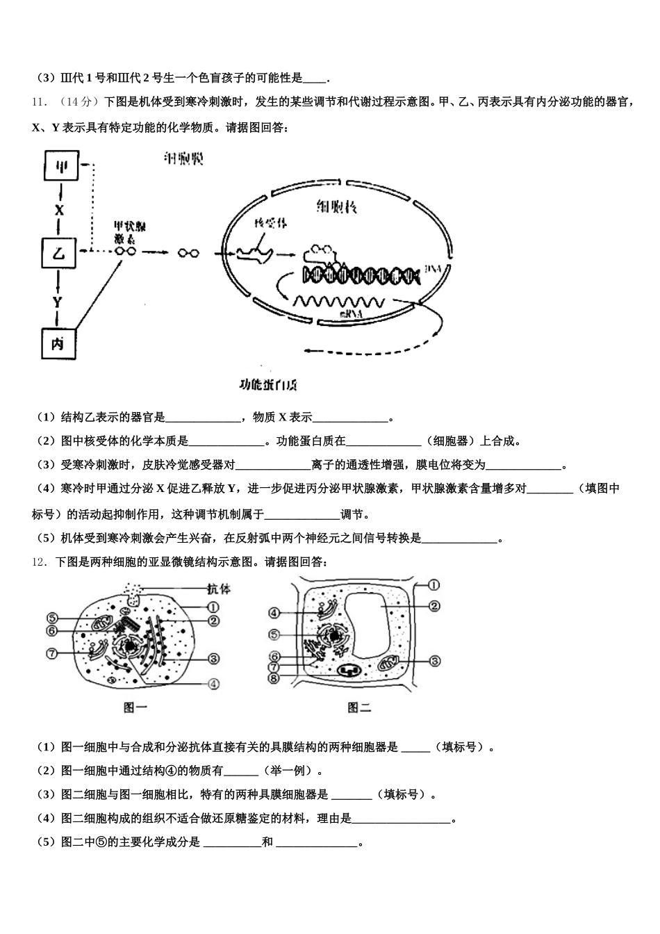 湖北省蕲春县2024-2025学年高一下生物期末监测试题含解析_第3页