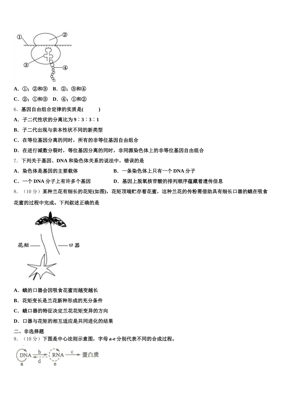 湖北省孝感市八校教学联盟2025届生物高一第二学期期末统考试题含解析_第2页
