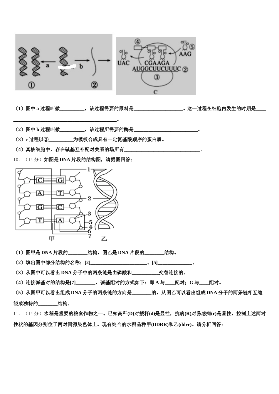 湖北省阳新县兴国高级中学2024-2025学年高一生物第二学期期末调研试题含解析_第3页