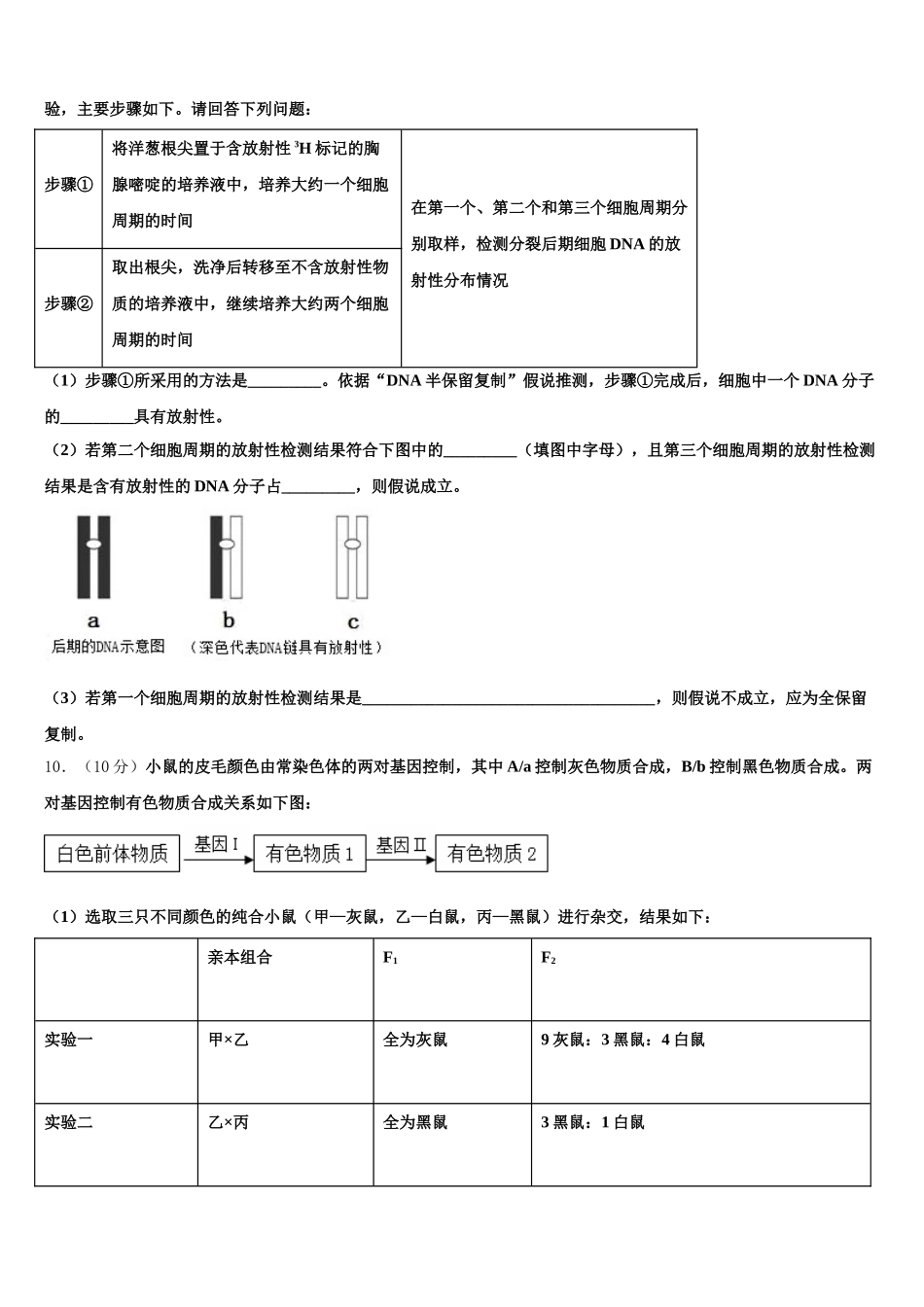 湖北省孝感市2025年生物高一下期末达标检测试题含解析_第3页