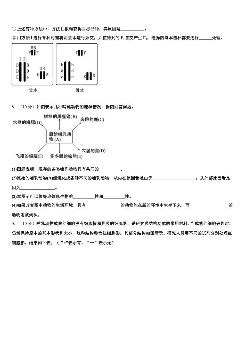 2025届湖北省四校生物高一第二学期期末考试模拟试题含解析_第3页