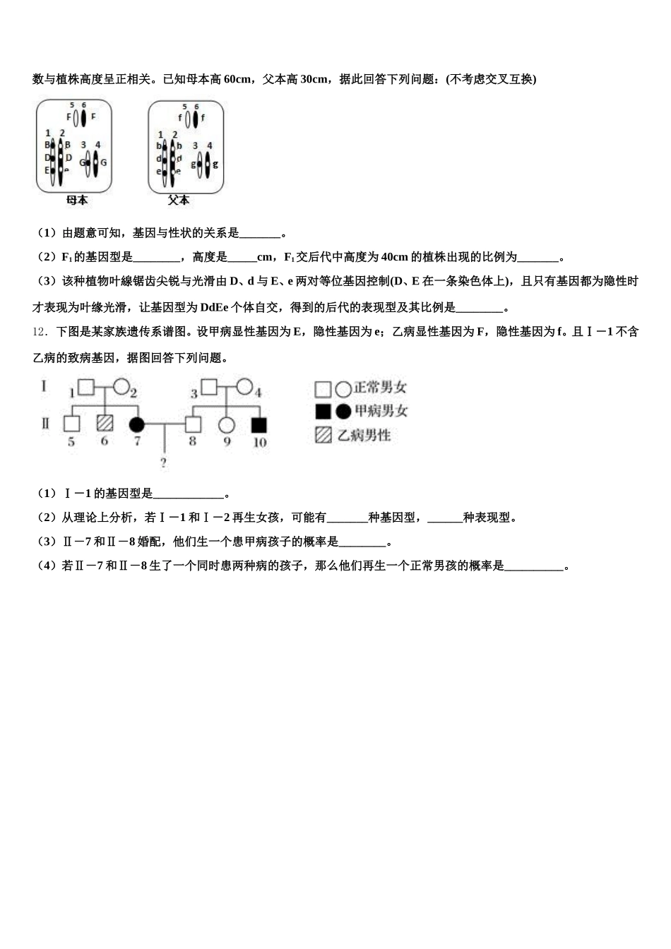 湖北省黄梅国际育才高级中学2024-2025学年生物高一第二学期期末质量跟踪监视模拟试题含解析_第3页