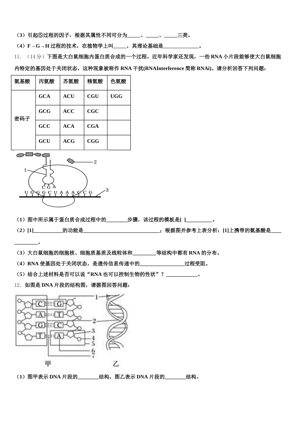 2025年湖北省襄阳市第一中学生物高一第二学期期末统考试题含解析_第3页