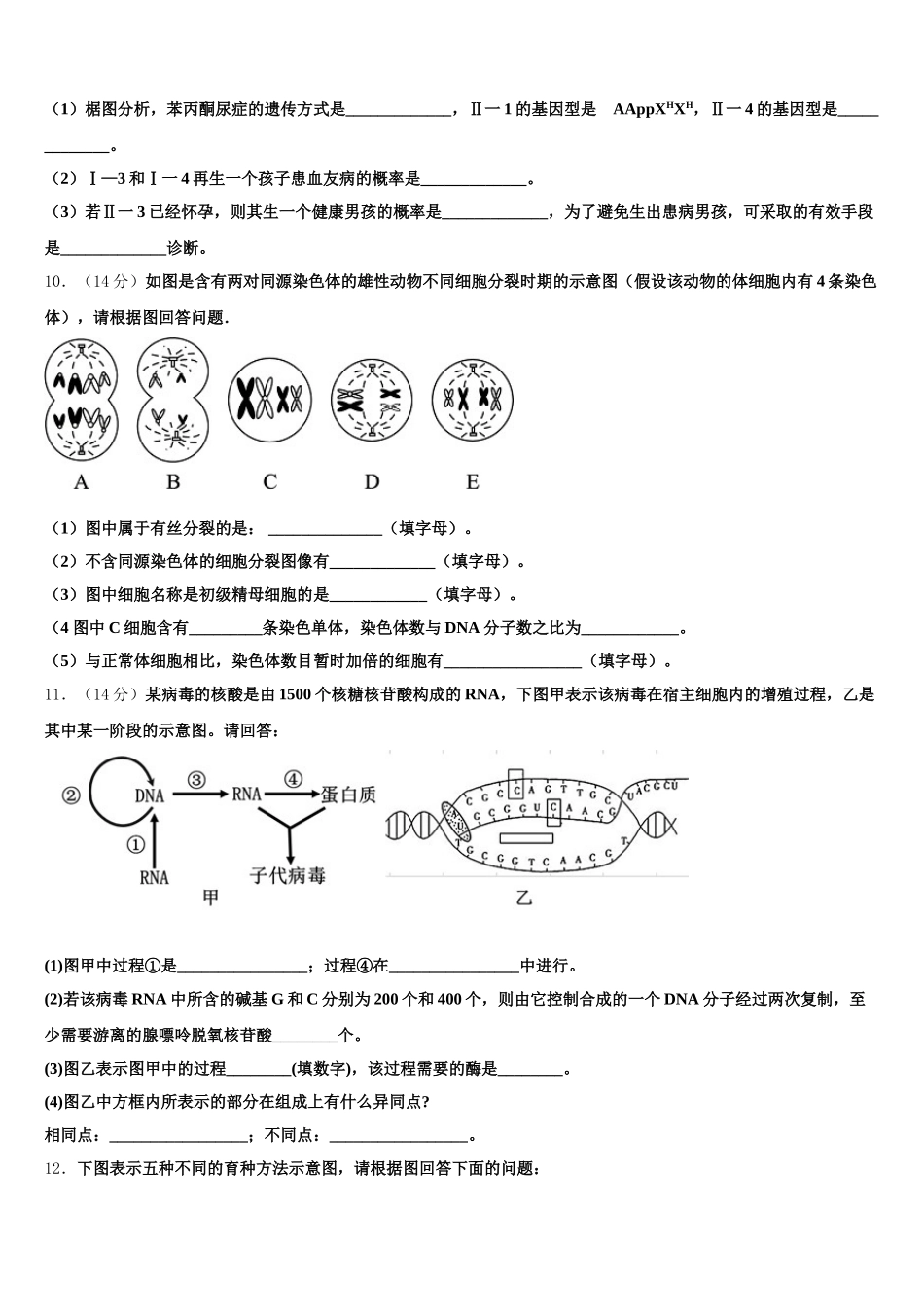 湖北省黄冈中学2025届生物高一第二学期期末考试模拟试题含解析_第3页