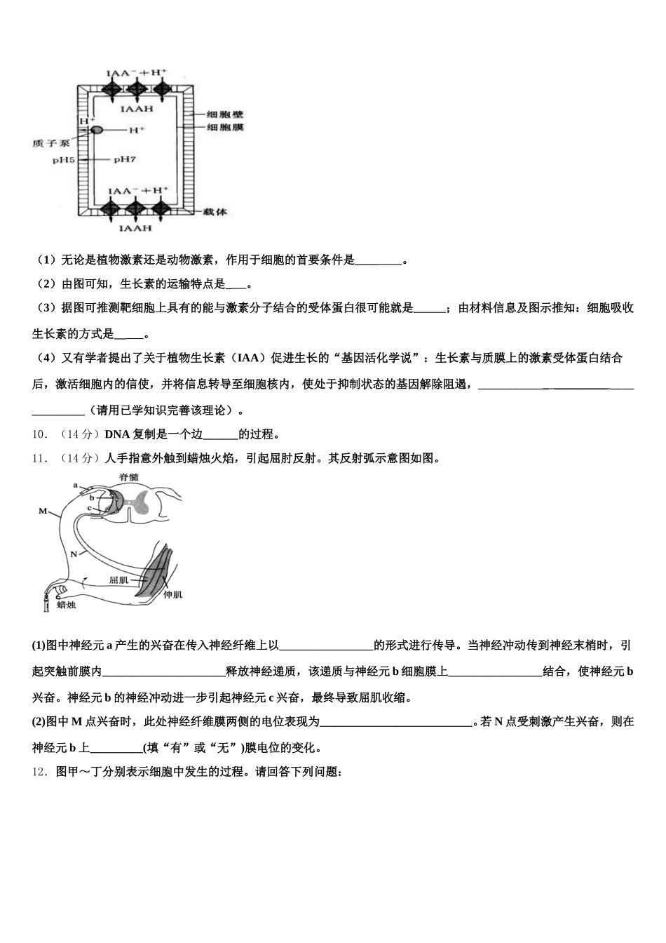 湖北省武汉市第一中学、第三中学等六校2024-2025学年生物高一第二学期期末综合测试模拟试题含解析_第3页