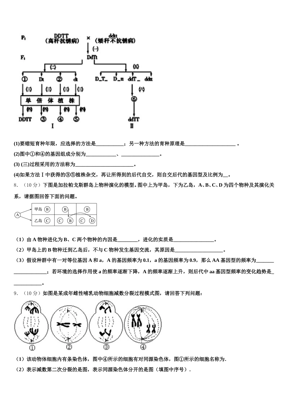湖北省襄阳第四中学2025年高一下生物期末复习检测模拟试题含解析_第3页