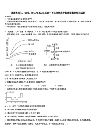 湖北省天门、仙桃、潜江市2025届高一下生物期末学业质量监测模拟试题含解析