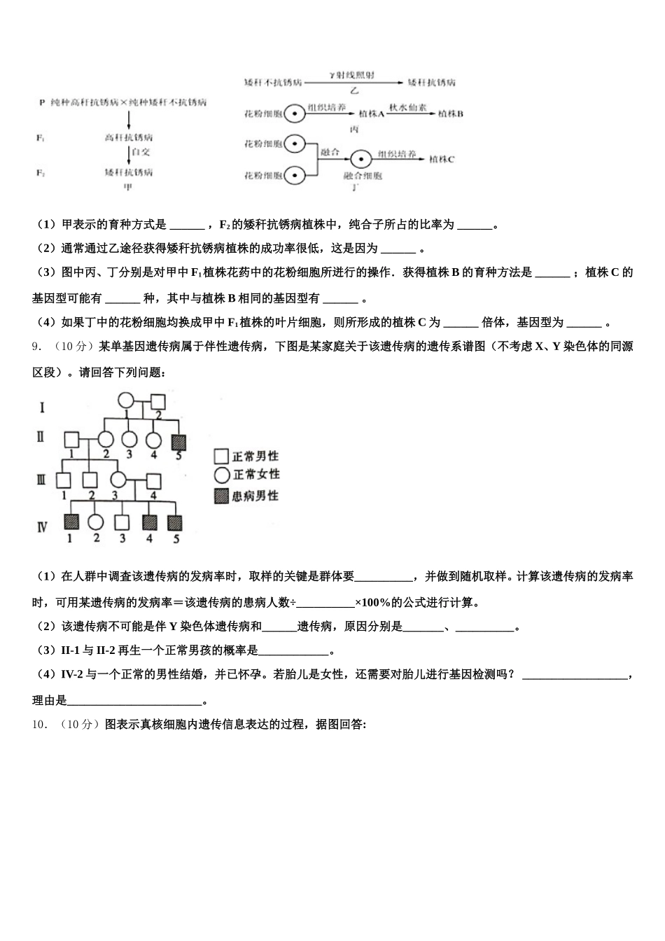 2025届远程授课湖北省襄阳市第五中学高一生物第二学期期末综合测试试题含解析_第3页