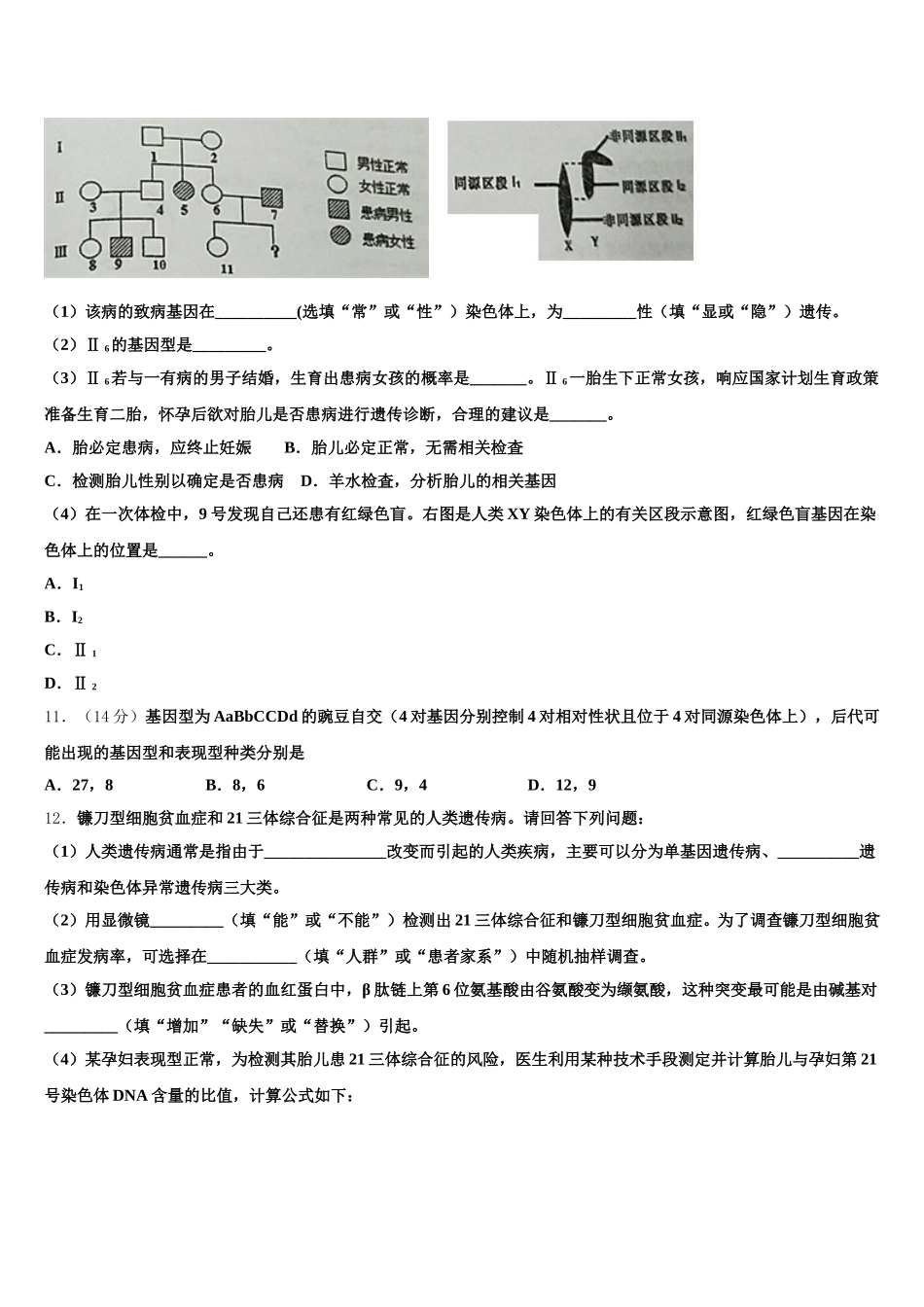 湖北省宜宜昌市部分示范高中教学协作体2025届高一下生物期末质量检测试题含解析_第3页