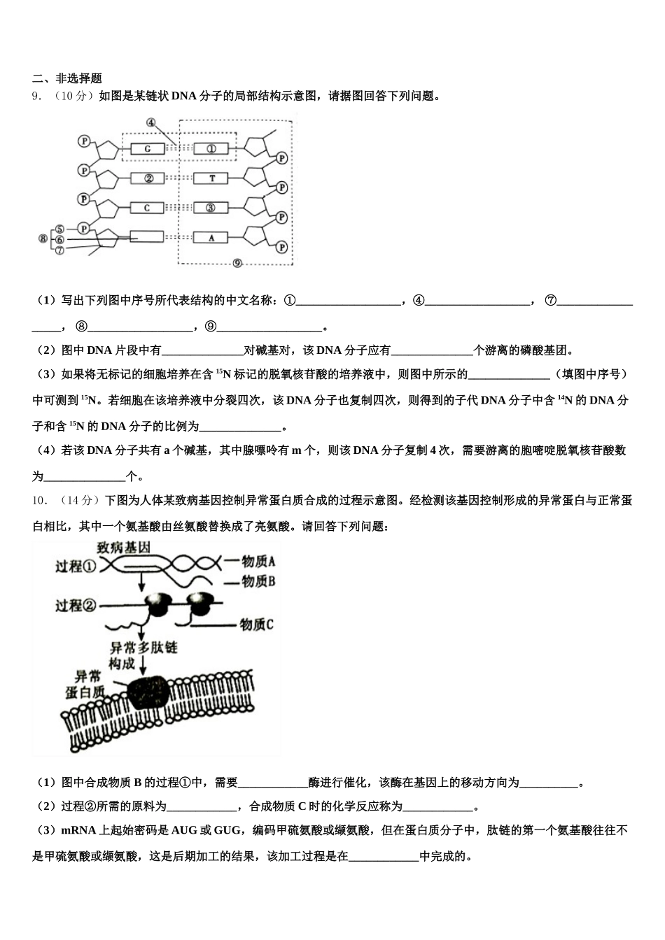 湖北安陆一中2024-2025学年高一下生物期末教学质量检测试题含解析_第3页