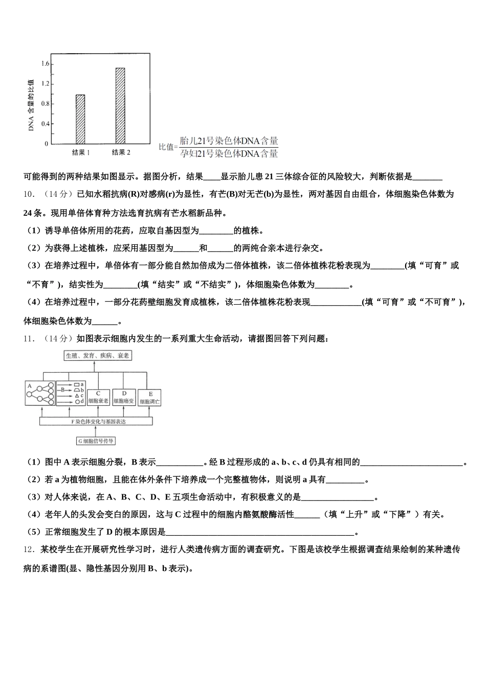 2025届湖北省华中师范大学第一附属中学高一下生物期末监测试题含解析_第3页