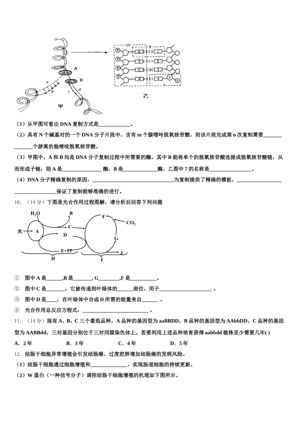 湖北省应城市第一高级中学2025届生物高一第二学期期末复习检测模拟试题含解析_第3页