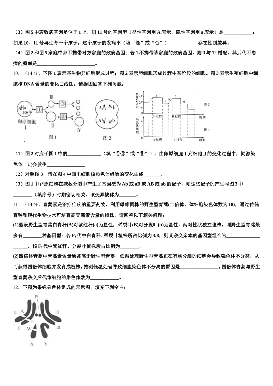 华中师范大学第一附属中学2024-2025学年生物高一下期末学业水平测试试题含解析_第3页
