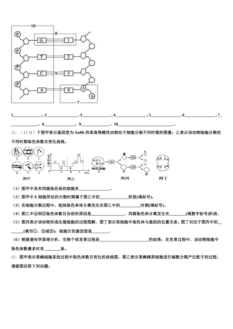 2025年湖北省武汉华中师范大学第一附属中学华大新生物高一第二学期期末学业水平测试模拟试题含解析_第3页