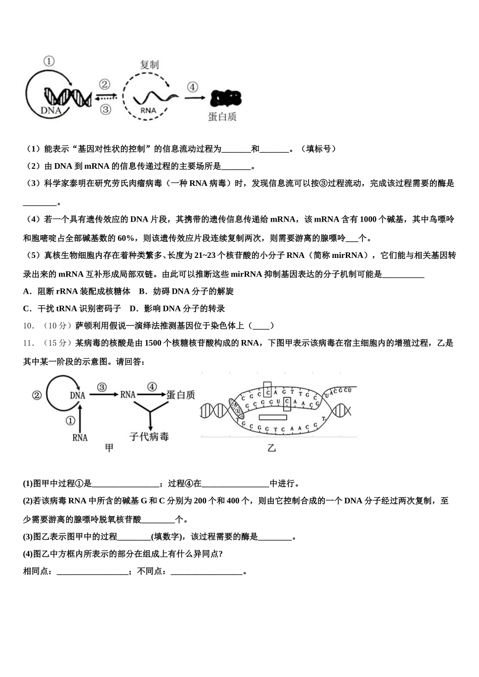 湖北省黄冈市2025届高一生物第二学期期末教学质量检测模拟试题含解析_第3页