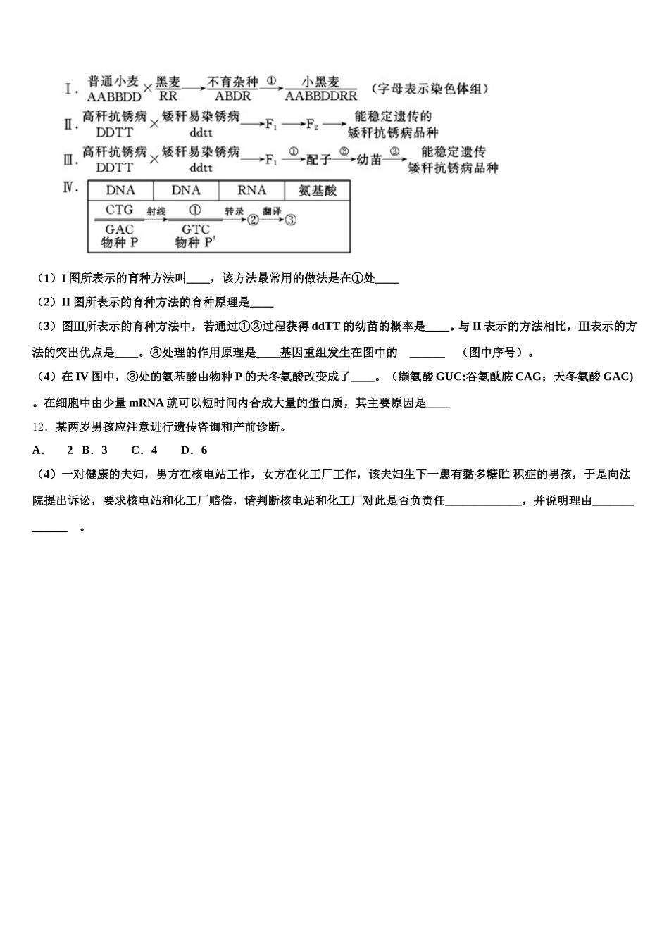 湖北省十堰市2024-2025学年高一生物第二学期期末质量跟踪监视模拟试题含解析_第3页