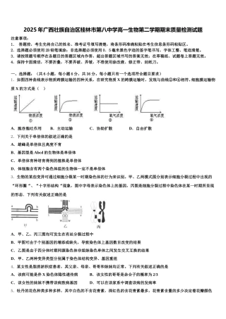 2025年广西壮族自治区桂林市第八中学高一生物第二学期期末质量检测试题含解析