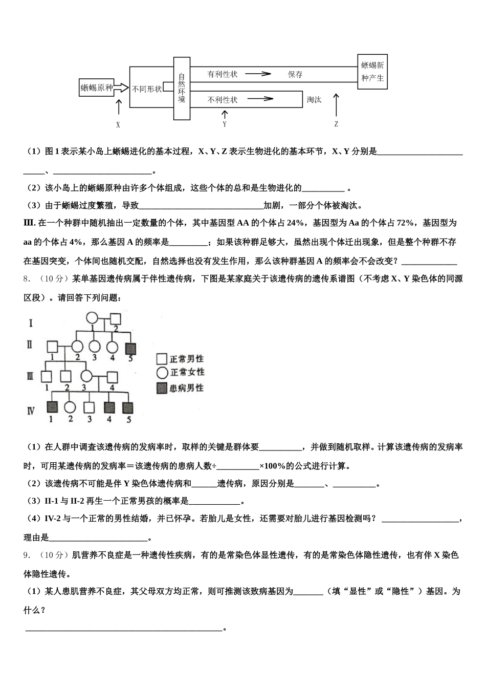 广西南宁八中2024-2025学年高一生物第二学期期末达标检测模拟试题含解析_第3页