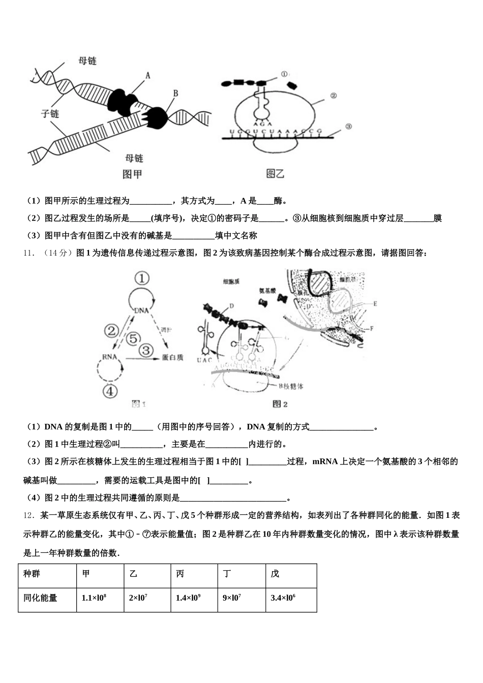 广西南宁市第十四中学2024-2025学年生物高一下期末复习检测模拟试题含解析_第3页