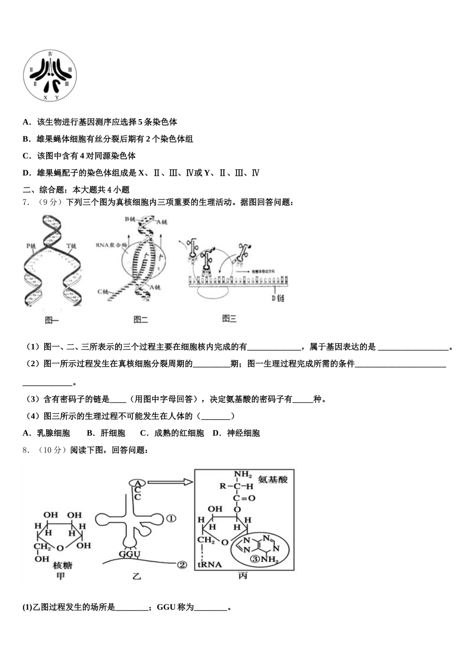 广西崇左市天等县高级中学2025届高一下生物期末质量跟踪监视试题含解析_第2页