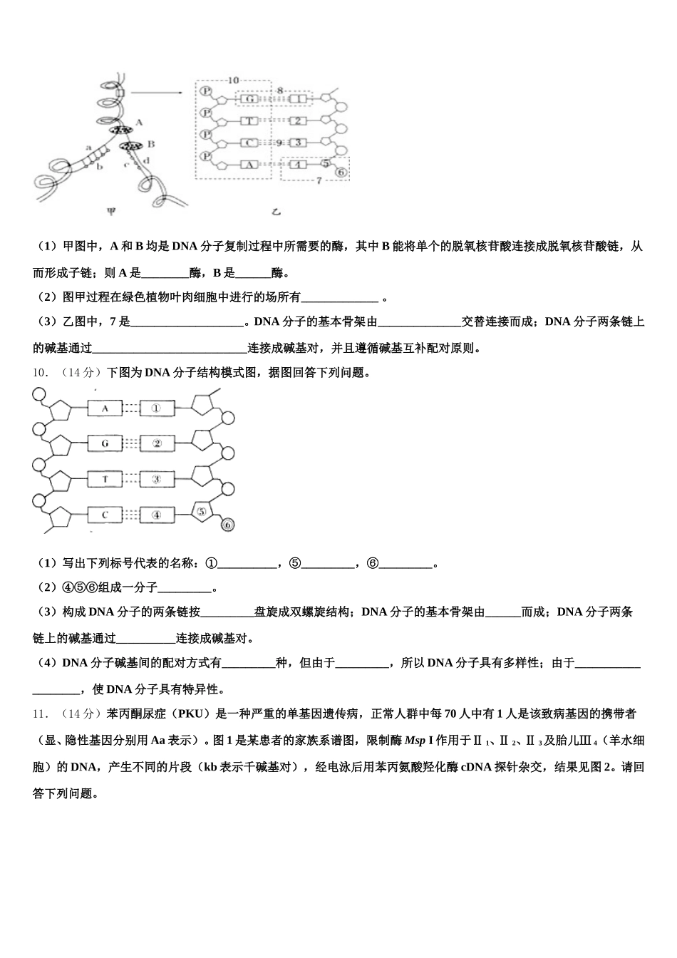 广西壮族自治区田阳高中2025年高一下生物期末联考试题含解析_第3页