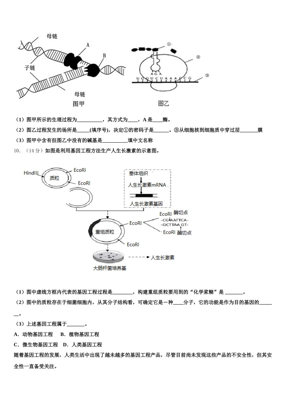 广西桂林中学2025年高一生物第二学期期末质量跟踪监视试题含解析_第3页