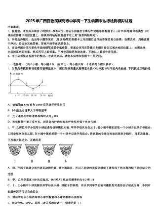 2025年广西百色民族高级中学高一下生物期末达标检测模拟试题含解析