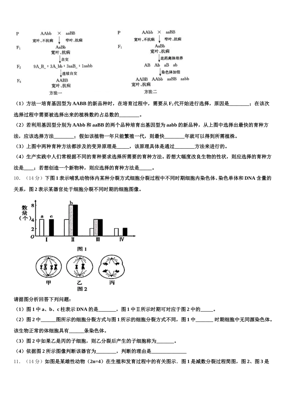 2025年广西壮族自治区河池市高级中学高一下生物期末达标测试试题含解析_第3页